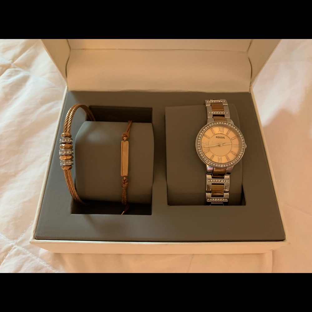 Fossil 3 piece Watch and Bracelet Set